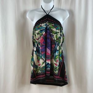 Mix & Co multicolored knit halter top XL